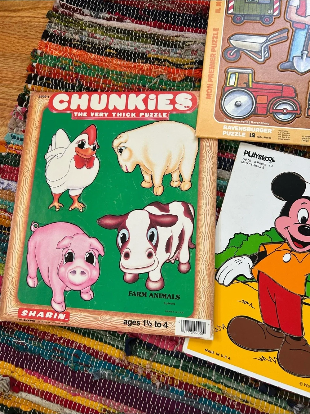 Ravensburger Playskool Chunkies Vintage 1980s Large Kids Puzzles
